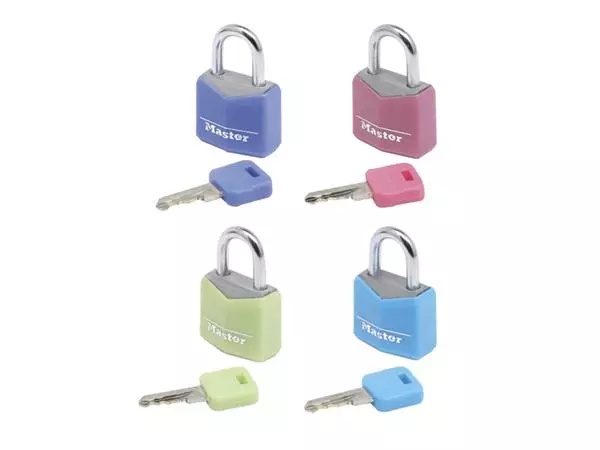 Een Hangslot MasterLock 4 assorti alu 20mm koop je bij QuickOffice BV