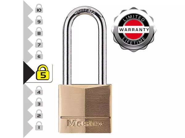 Een Hangslot MasterLock beugel 51mm messing 40mm koop je bij Peter Wind