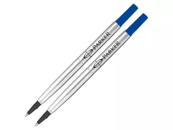 Een Rollerpenvulling Parker Quink medium blauw blister à 2 stuks koop je bij De Rijk Kantoorshop