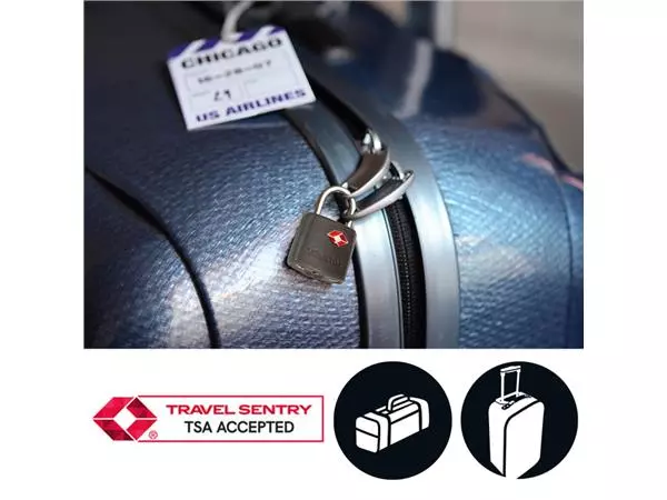 Een Hangslot Masterlock 2 gelijksluitend ABS cover TSA assorti in willekeurige kleur 30mm koop je bij De Joma BV