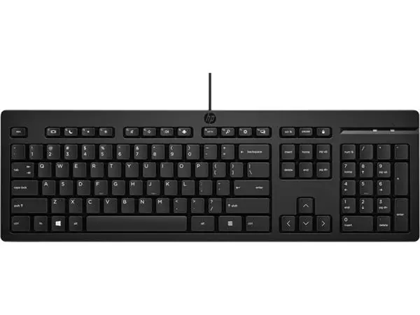 Een Toetsenbord HP 125 Qwerty zwart koop je bij Kantorice office & business supplies