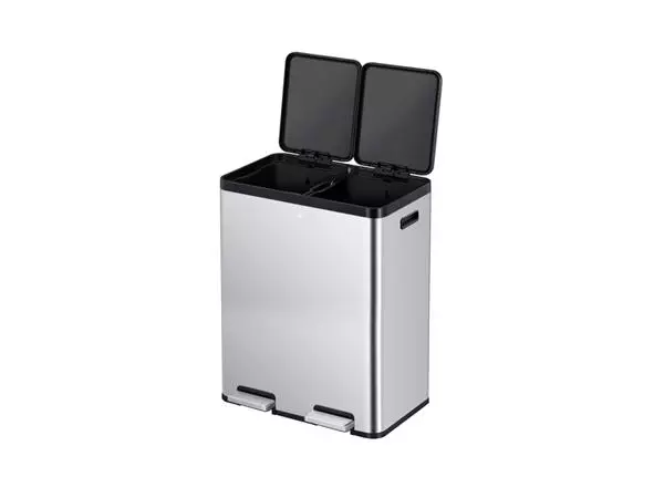 Een Afvalbak EKO Essential Recycler 2x30liter RVS koop je bij All Office Kuipers BV