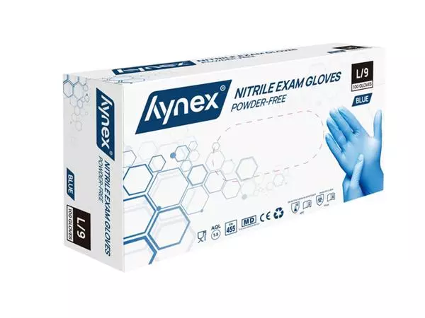 Een Handschoen Hynex L nitril blauw pak à 100 stuks koop je bij Avoux