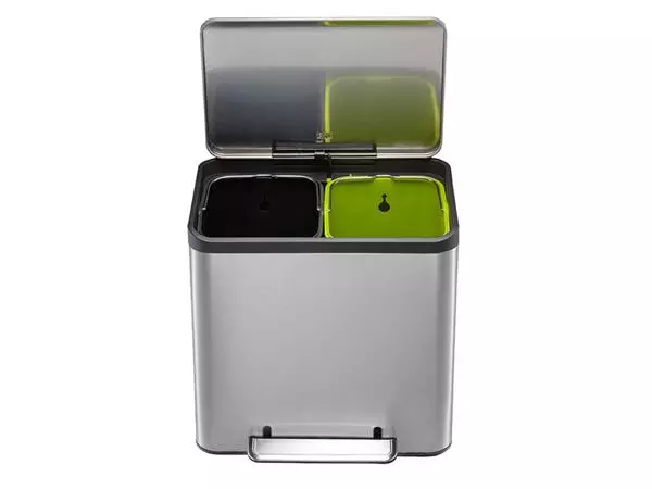 Een Afvalbak EKO EcoCasa Recycler 2x15l RVS koop je bij All Office Kuipers BV