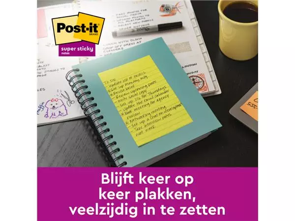 Een Memoblok 3M Post-it 584 127x203mm Super Sticky lijn assorti kleur 4 stuks koop je bij VDB Office Express B.V.