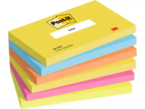 Memoblok 3M Post-it 655 76x127mm Energetic Colours