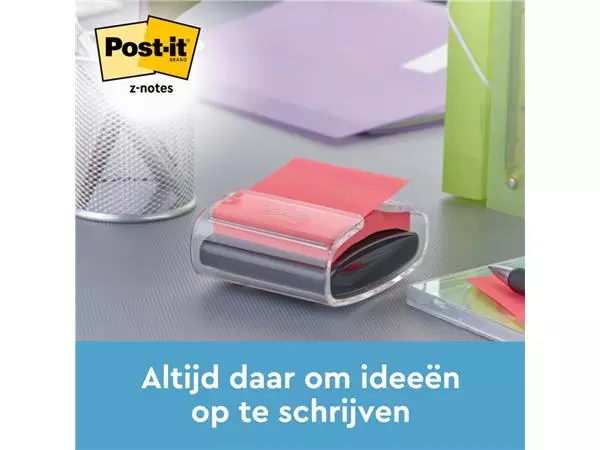 Een Memoblokdispenser 3M tbv Post-it Z-Note 76x76mm transparant + 12 blok Z-notes koop je bij PrimaOffice