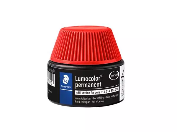 Een Viltstiftvulling Staedtler Lumocolor permanent 15ml rood koop je bij De Rijk Kantoorshop