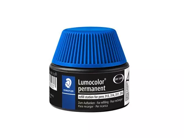 Een Viltstiftvulling Staedtler Lumocolor permanent 15ml blauw koop je bij De Rijk Kantoorshop