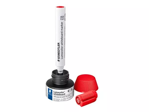 Een Viltstiftvulling Staedtler Lumocolor whiteboard 30ml rood koop je bij De Rijk Kantoorshop