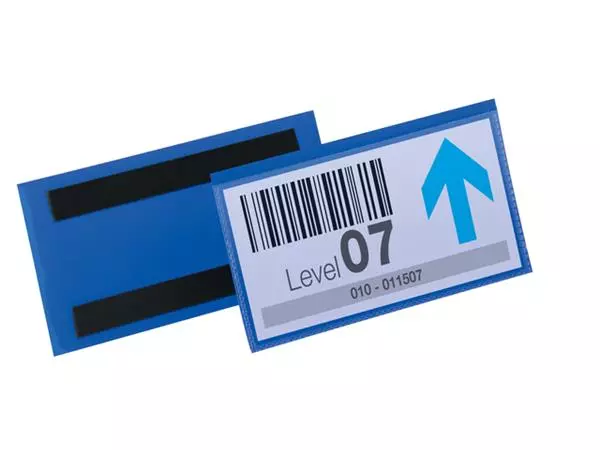 Een Documenthoes Durable magnetisch 150x67mm blauw 50 stuks koop je bij Sysdicom BV