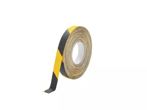 Een Antisliptape DURALINE GRIP 25mmx15m geel zwart koop je bij All Office Kuipers BV