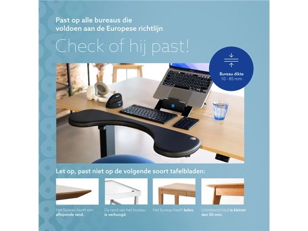 Een Armsteun R-Go Ergonomisch Zwart koop je bij Kantorice office & business supplies