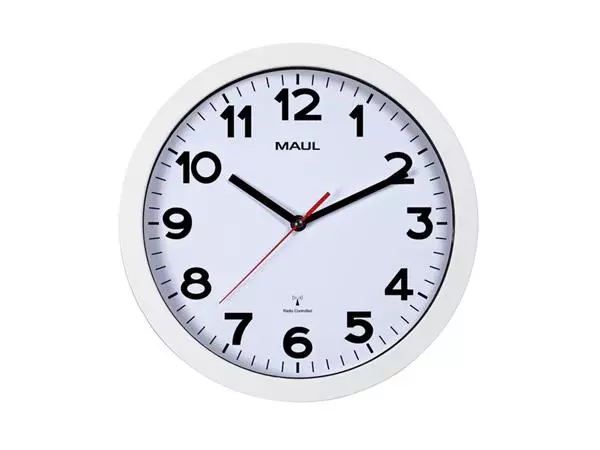 Een Horloge murale MAULstep RC Ø30x5cm plastique argent/blanc koop je bij QuickOffice BV