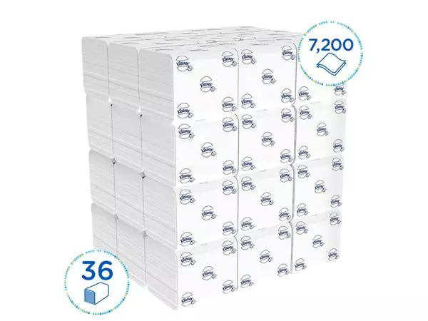 Een Toiletpapier Kleenex gevouwen tissues 2 laags 36x200stuks wit 8408 koop je bij De Joma BV