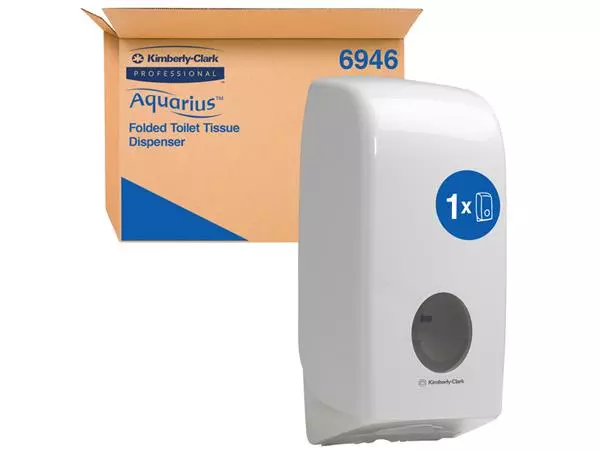 Een Toiletpapierdispenser Aquarius gevouwen tissue wit 6946 koop je bij Quality Office Supplies