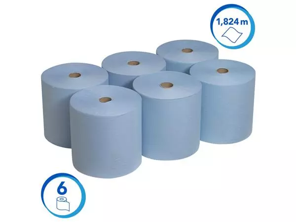 Een Handdoekrol Scott 1-laags 304m blauw 6668 koop je bij Friese Schrijfkamer