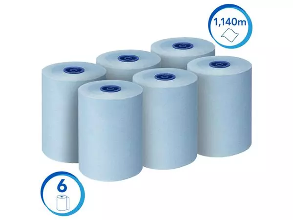 Een Handdoekrol Scott Essential Slimroll 1-laags 190m blauw 6696 koop je bij De Rijk Kantoorshop