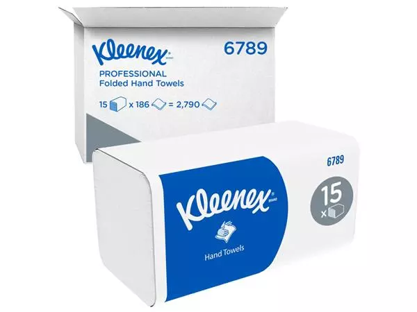 Een Handdoek Kleenex i-vouw 2-laags 21x21.5cm 15x186stuks wit 6789 koop je bij D. Sonneveld B.V.