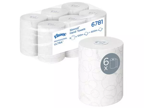 Een Handdoekrol Kleenex Ultra Slimroll 2-laags 100m wit 6781 koop je bij BeteS