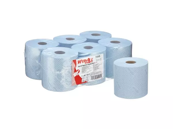 Een Poetsrol WypAll L10 1-laags 19,5x304m 800vel blauw 7255 koop je bij QuickOffice BV