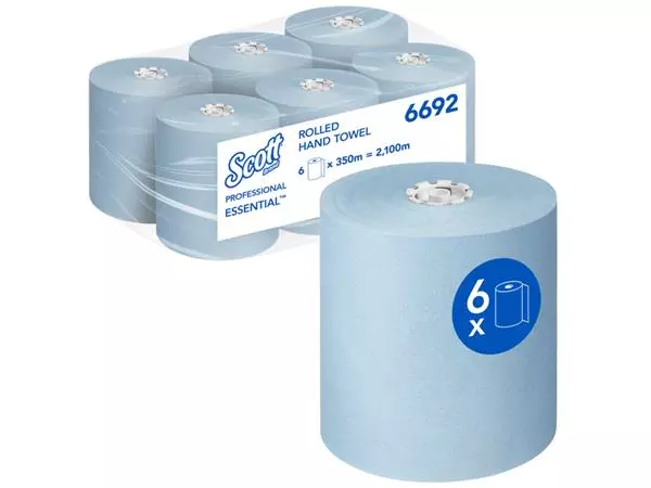 Een Handdoekrol Scott Essential 1-laags 350m blauw 6692 koop je bij QuickOffice BV