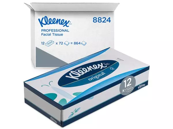 Buy your Facial tissues Kleenex 3-laags standaard 12x72stuks wit 8824 at QuickOffice BV