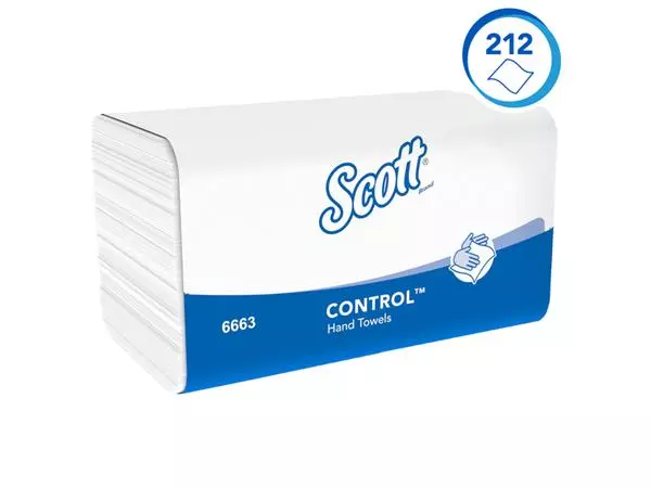 Een Handdoek Scott i-vouw 1-laags 21.5x31.5cm wit 15x212stuks 6663 koop je bij Continu Kantoor