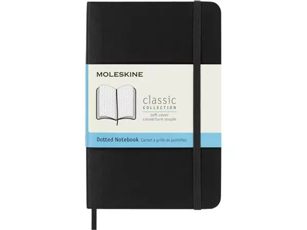 Een Notitieboek Moleskine pocket 90x140mm dots soft cover zwart koop je bij Avoux