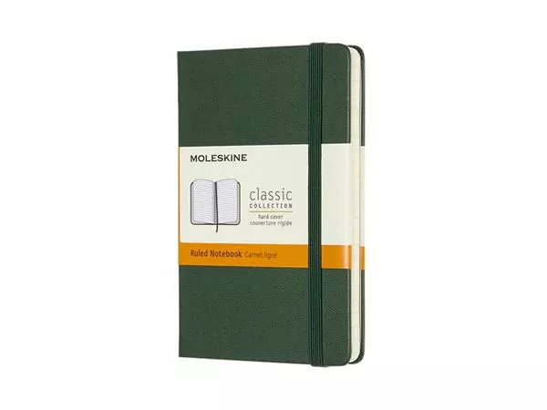 Buy your Notitieboek Moleskine pocket 90x140mm lijn hard cover myrtle green at QuickOffice BV