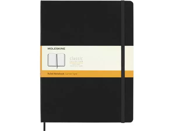 Een Notitieboek Moleskine XL 190x250mm lijn hard cover zwart koop je bij Schellen Boek- en Kantoorboekhandel