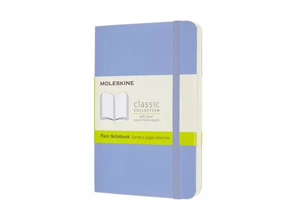 Notitieboek Moleskine pocket 90x140mm blanco soft cover hydrangea blue