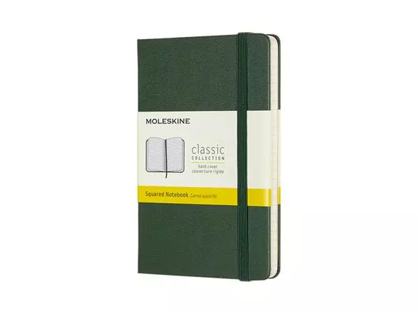 Een Notitieboek Moleskine pocket 90x140mm ruit 5x5mm hard cover myrtle green koop je bij Deska Alles voor Kantoor