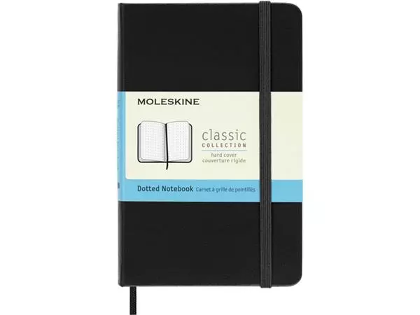 Een Notitieboek Moleskine pocket 90x140mm dots hard cover zwart koop je bij Avoux