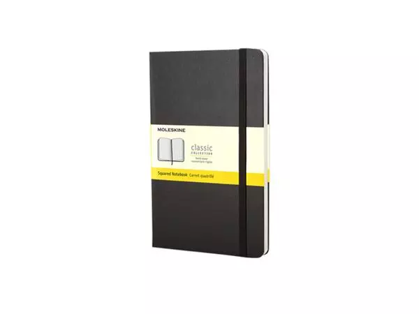 Een Notitieboek Moleskine pocket 90x140mm ruit 5x5mm hard cover zwart koop je bij Clippz! Office Supplies