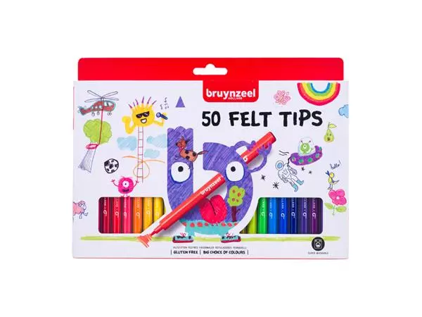 Een Viltstift Bruynzeel set á 50 kleuren koop je bij Company Supplies