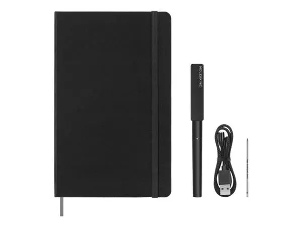 Een Smart Writing Set Pen Moleskine + Smart notitieboek large 130x210mm lijn zwart koop je bij Romijn Office Supply