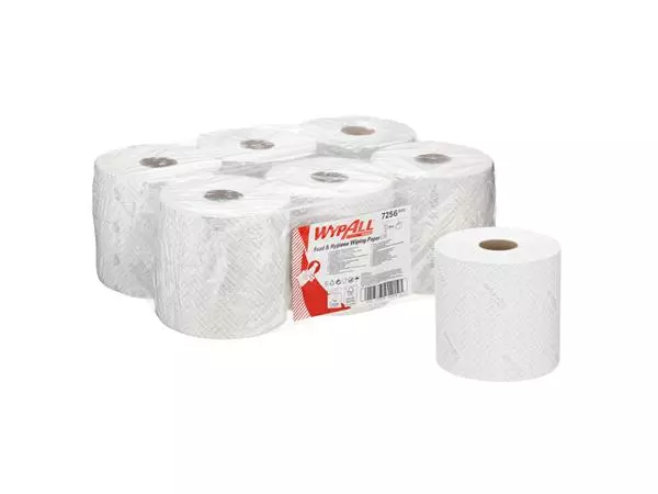 Een Poetsrol WypAll L10 1-laags 19,5cmx304m 800vel wit 7256 koop je bij Company Supplies