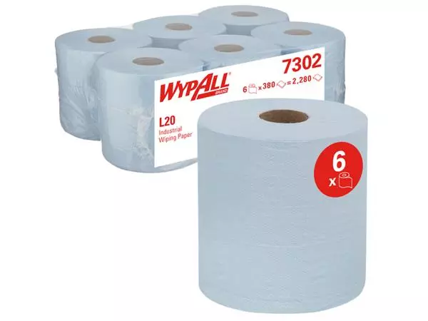 Poetsrol WypAll L20 2-laags 18,3cmx144m 380vel blauw 7302