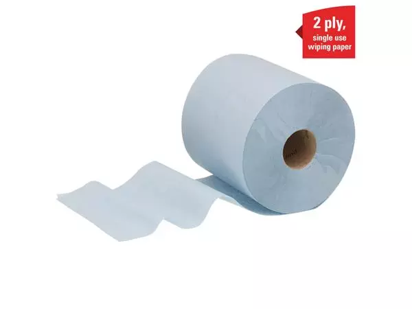 Een Poetsrol WypAll L20 2-laags 18,3cmx144m 6 rollen à 380 vel blauw 7302 koop je bij Kantorice office & business supplies