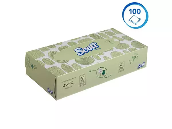 Een Facial tissues Scott 2-laags standaard 21x100stuks wit 8837 koop je bij Friese Schrijfkamer