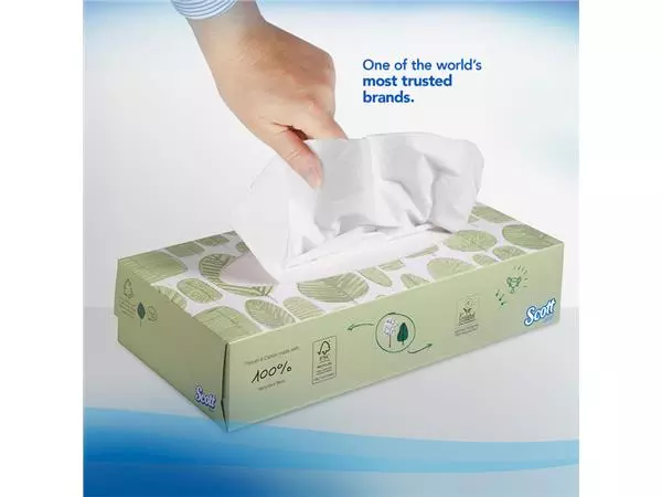 Een Facial tissues Scott 2-laags standaard 21x100stuks wit 8837 koop je bij Peter Wind