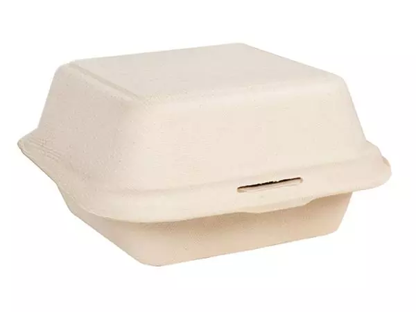 Hamburgerbox IEZZY Maxi IP suikerriet beige 50 stuks