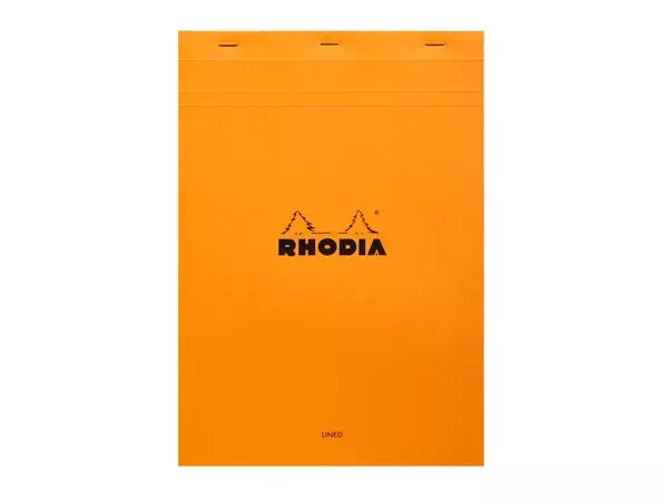 Een Schrijfblok Rhodia A4 lijn 80 vel 80gr oranje koop je bij WinkelVolWinkels