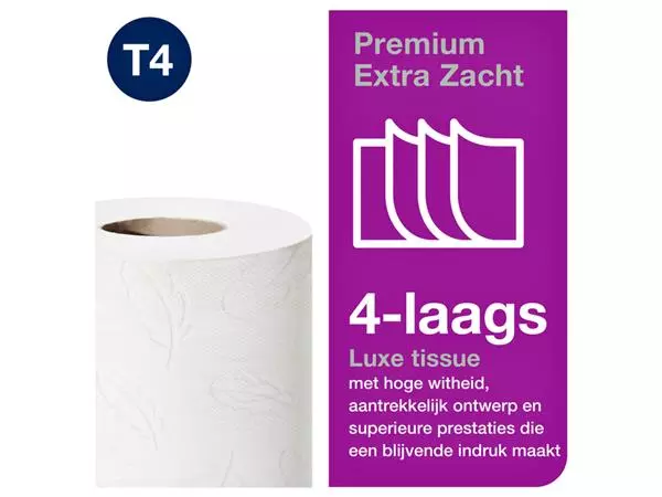 Een Toiletpapier Tork T4 premium extra zacht 4-laags 150 vel wit 110406 koop je bij All Office Kuipers BV