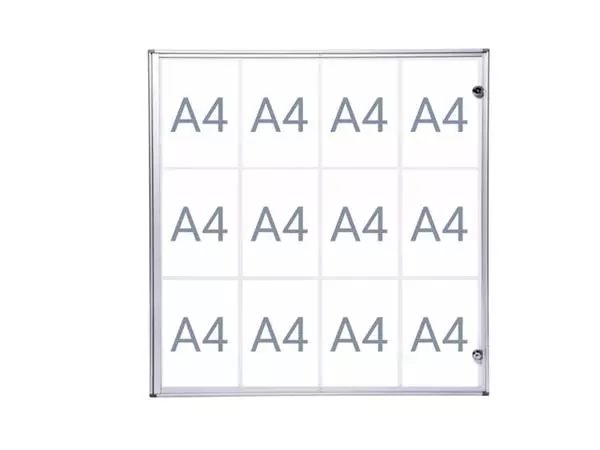 Een Binnenvitrine wand MAULextraslim whiteboard 12xA4 met slot koop je bij De Joma BV