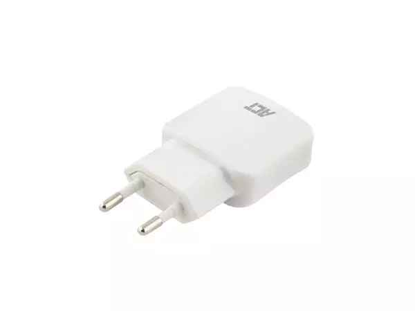 Een Oplader ACT USB 2 poorts 2.1A 12W wit koop je bij All Office Kuipers BV