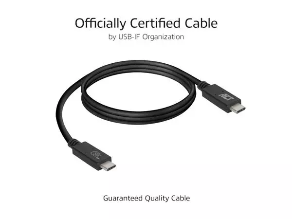 Een Kabel ACT USB-C USB 4 20Gbps Thunderb. 3 1 meter koop je bij All Office Kuipers BV