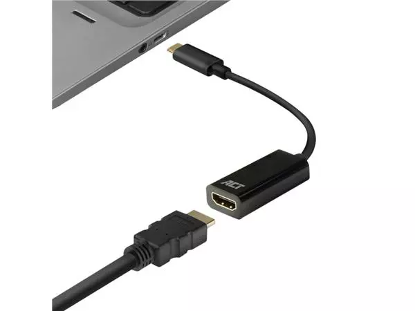 Een Adapter ACT USB-C naar HDMI 4K 30Hz 0.15 meter koop je bij All Office Kuipers BV