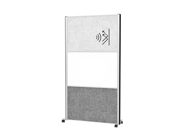 Een Cloison acoustique MAUL 100x180 1xgris clair, 1x gris foncé, 1x tableau blanc/alu mobile koop je bij QuickOffice BV